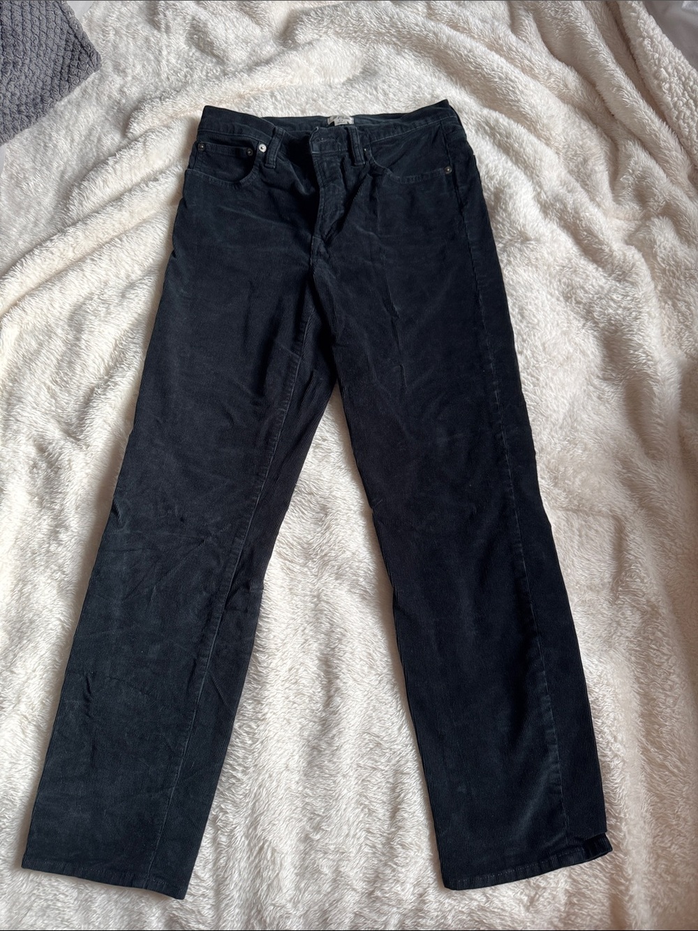 J. Crew Women’s Black Straight Corduroy Cropped/Ankle Jeans